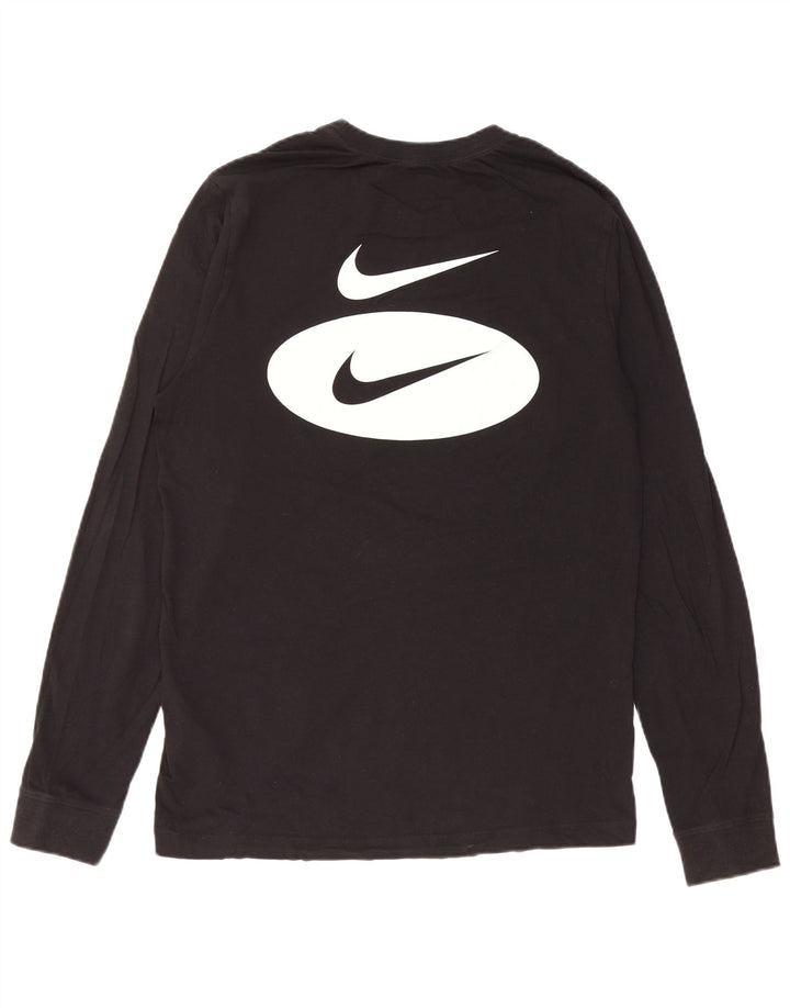 Top gráfico masculino Nike manga comprida pequeno algodão preto