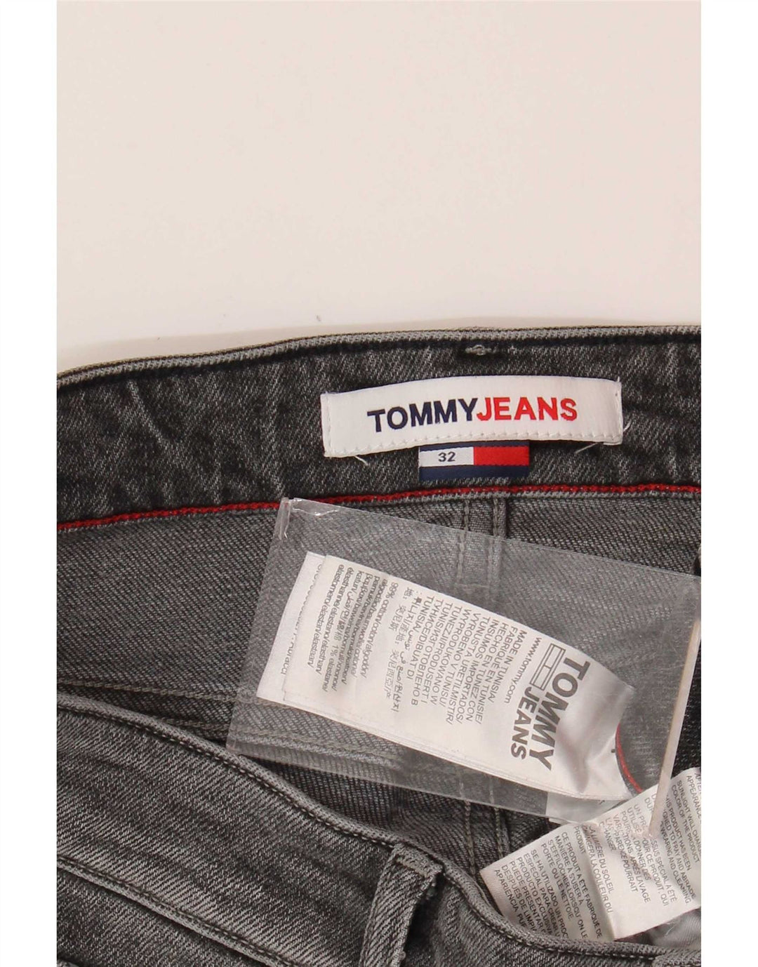 Shorts jeans masculino Tommy Hilfiger W32 algodão cinza médio