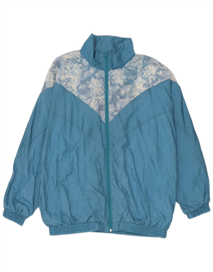 Fato de treino completo masculino vintage grande azul geométrico Nylon