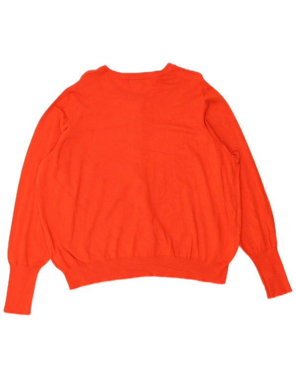 Suéter cardigã feminino Marks & Spencer UK 22 3XL viscose vermelha