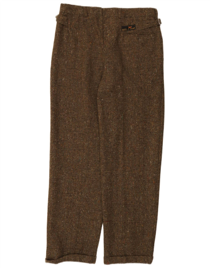 Calça Ritt Masculina Pegged Suit IT 48 Médio W32 L30 Cáqui Lã Flecked
