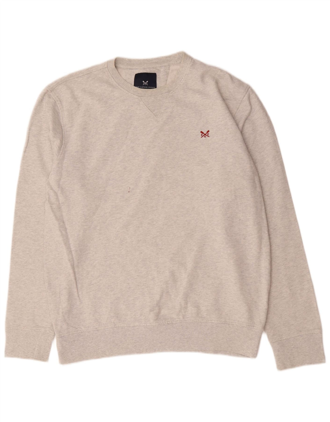 Crew Clothing Mens moletom Jumper XL cinza manchado de algodão