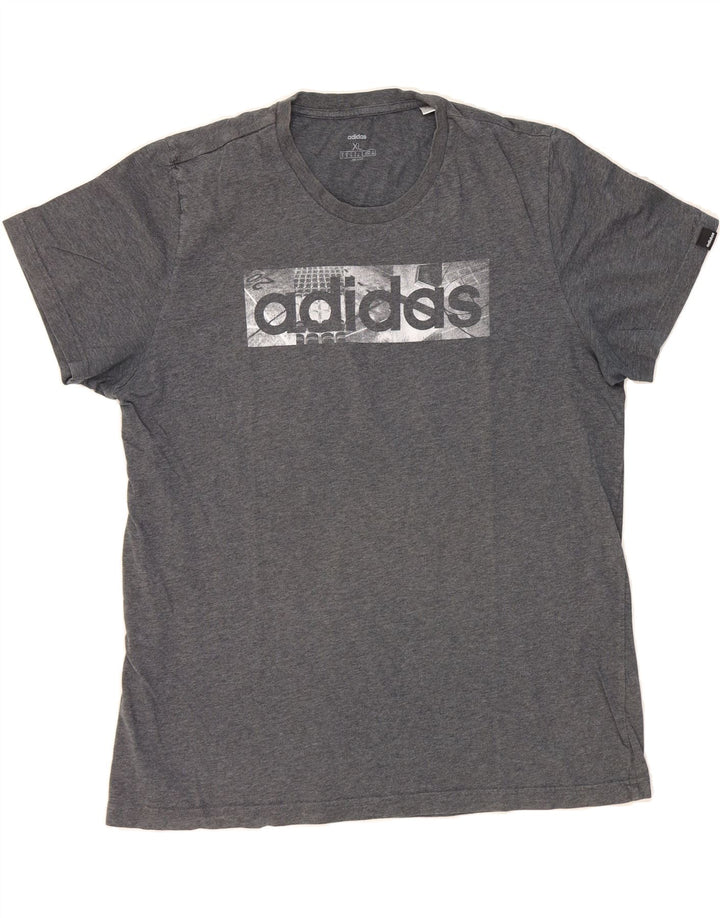 ADIDAS Mens Graphic T-Shirt Top XL Grey Cotton Vintage Adidas and Second-Hand Adidas from Messina Hembry 
