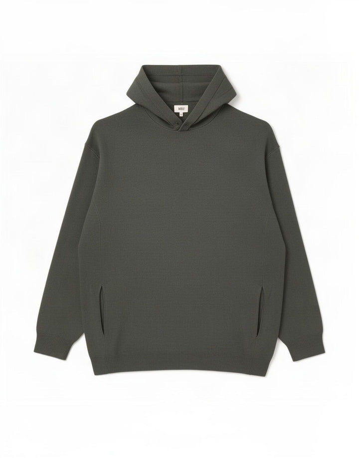 Zara Suéter masculino com capuz e viscose grande cinza