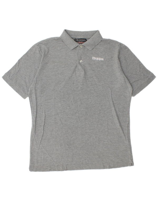 Camisa polo masculina Kappa grande algodão manchado cinza