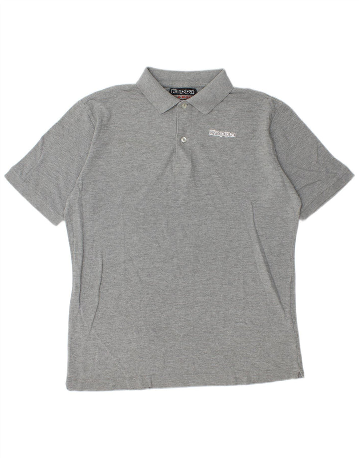 Camisa polo masculina Kappa grande algodão manchado cinza