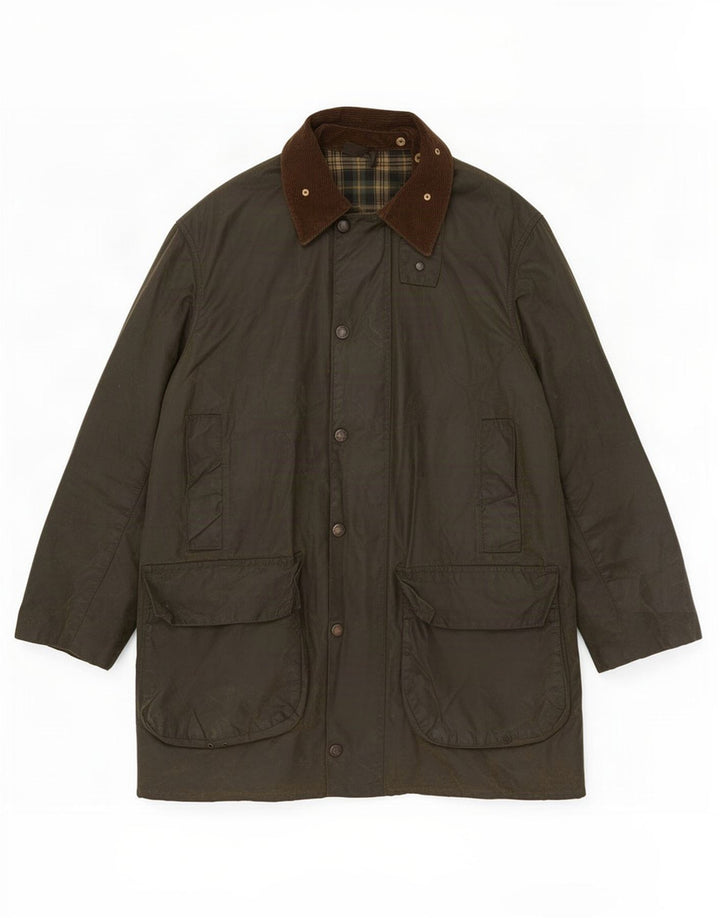 Jaqueta masculina de algodão encerado Barbour UK 40 grande cáqui