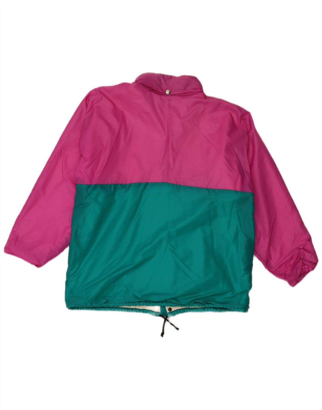 Jaqueta de chuva masculina vintage UK 38 poliéster colorblock rosa médio