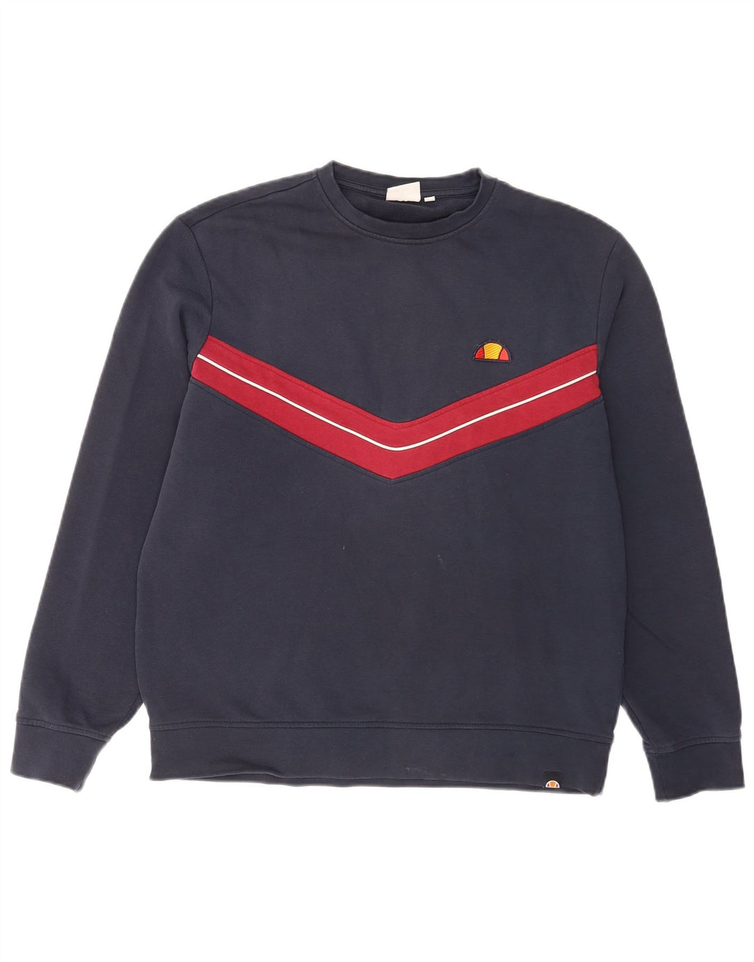Ellesse moletom masculino jumper médio azul marinho algodão colorblock