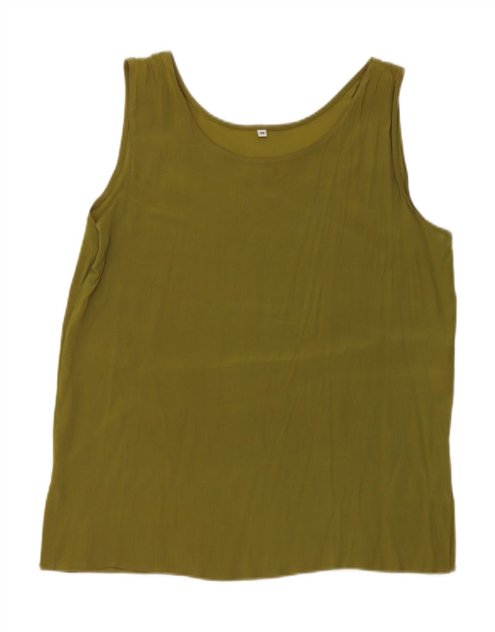 Top feminino vintage UK 14 acetato verde médio