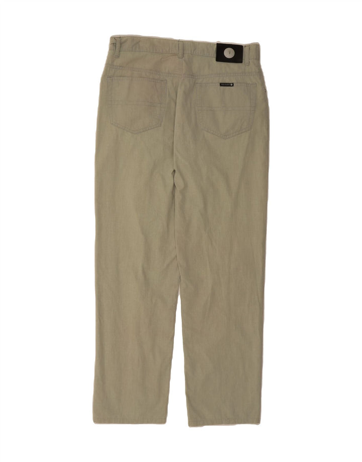 TRUSSARDI Mens Straight Casual Trousers W34 L30 Green Cotton Vintage Trussardi and Second-Hand Trussardi from Messina Hembry 