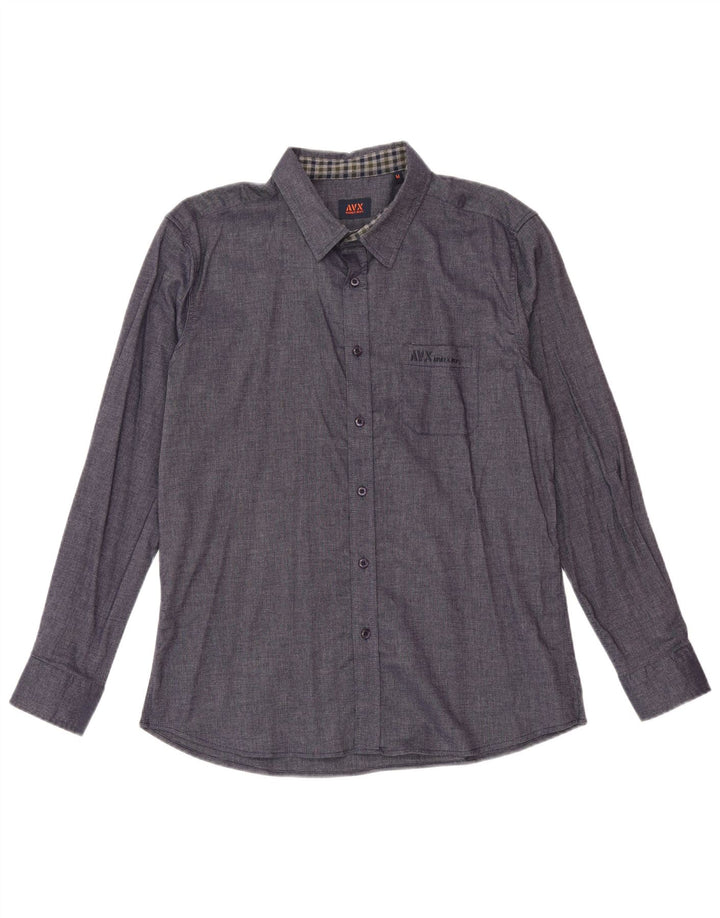 Camisa masculina AVIREX algodão azul médio