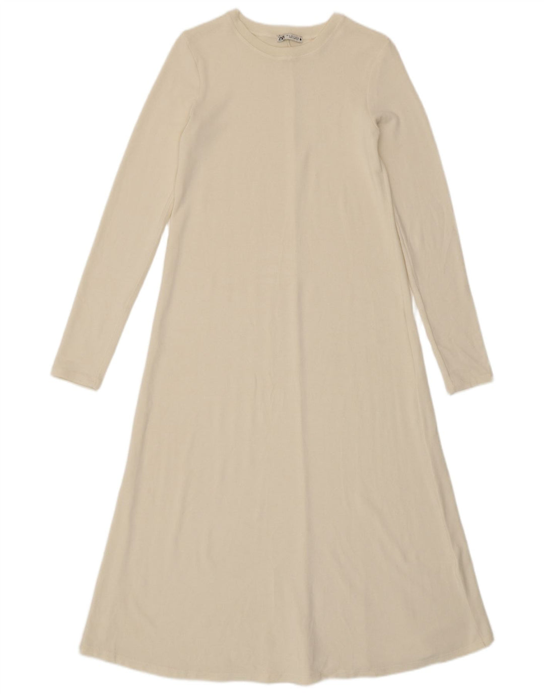 Vestido maxi jumper feminino Zara Reino Unido 10 pequeno branco