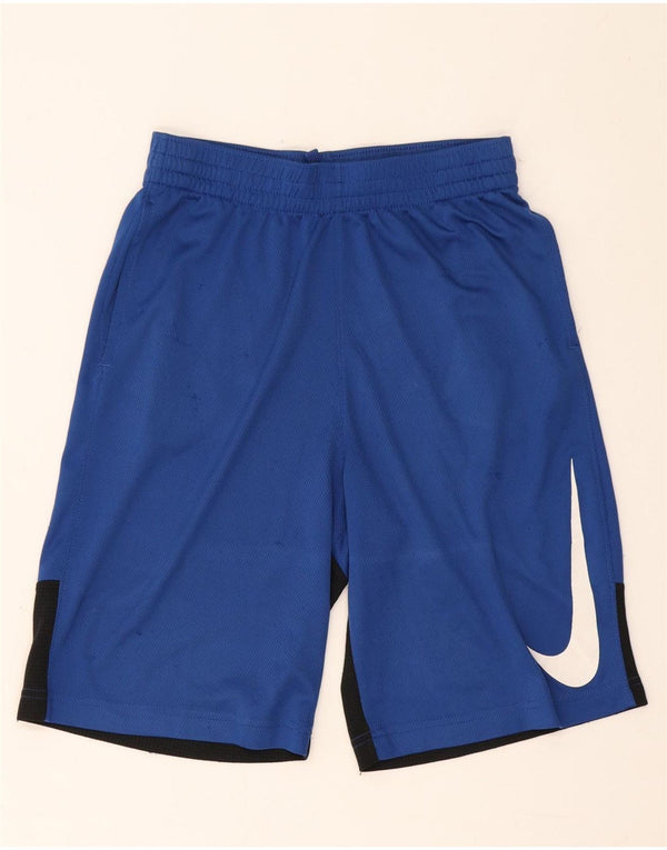 Shorts esportivos gráficos Nike Boys Dri Fit 13-14 anos XL azul colorblock