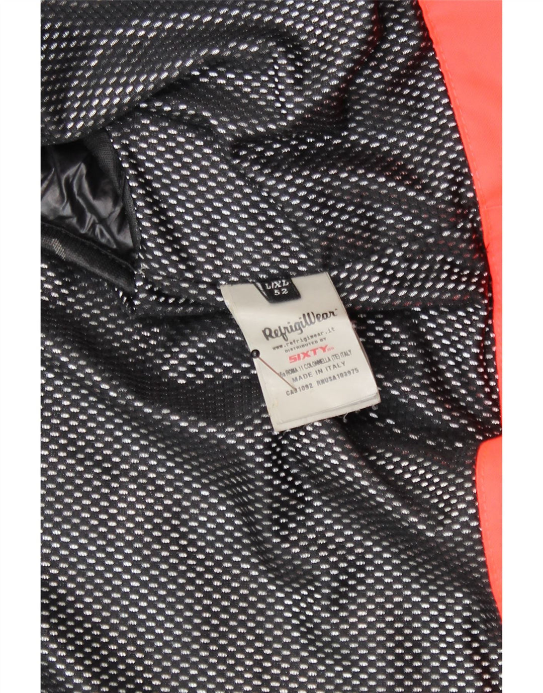 Casaco masculino Refrigiwear Sixty acolchoado com capuz UK 40 grande poliamida preta