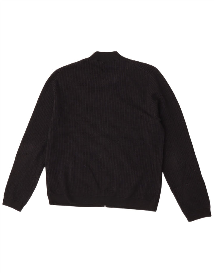 Cos Suéter Cardigan Masculino Grande Algodão Preto