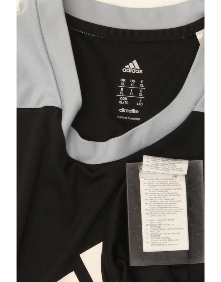 ADIDAS Mens Climalite Graphic T-Shirt Top XL Preto Colourblock Poliéster