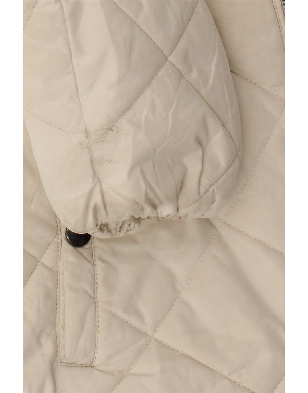 Jaqueta feminina acolchoada com capuz Marks & Spencer Reino Unido 12 poliéster branco médio