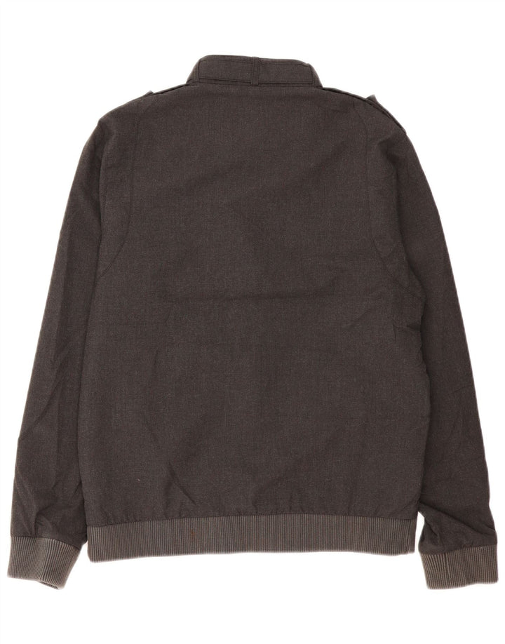 Jaqueta bomber militar masculina QUIKSILVER Reino Unido 36 poliéster cinza pequeno