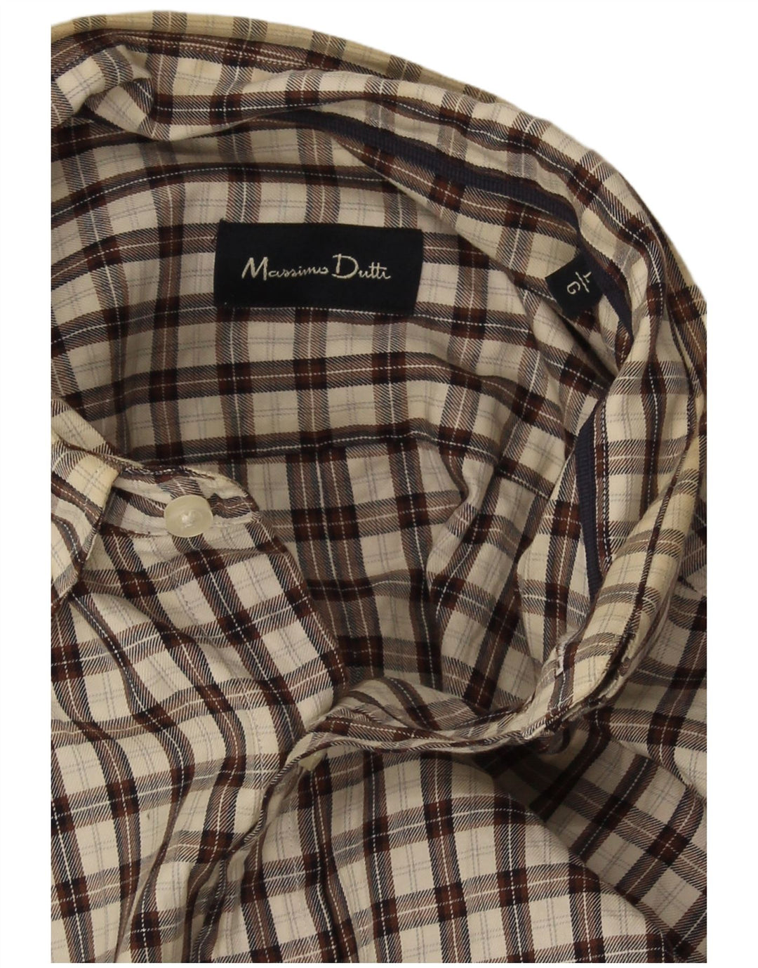 Camisa masculina de flanela Massimo Dutti grande xadrez marrom