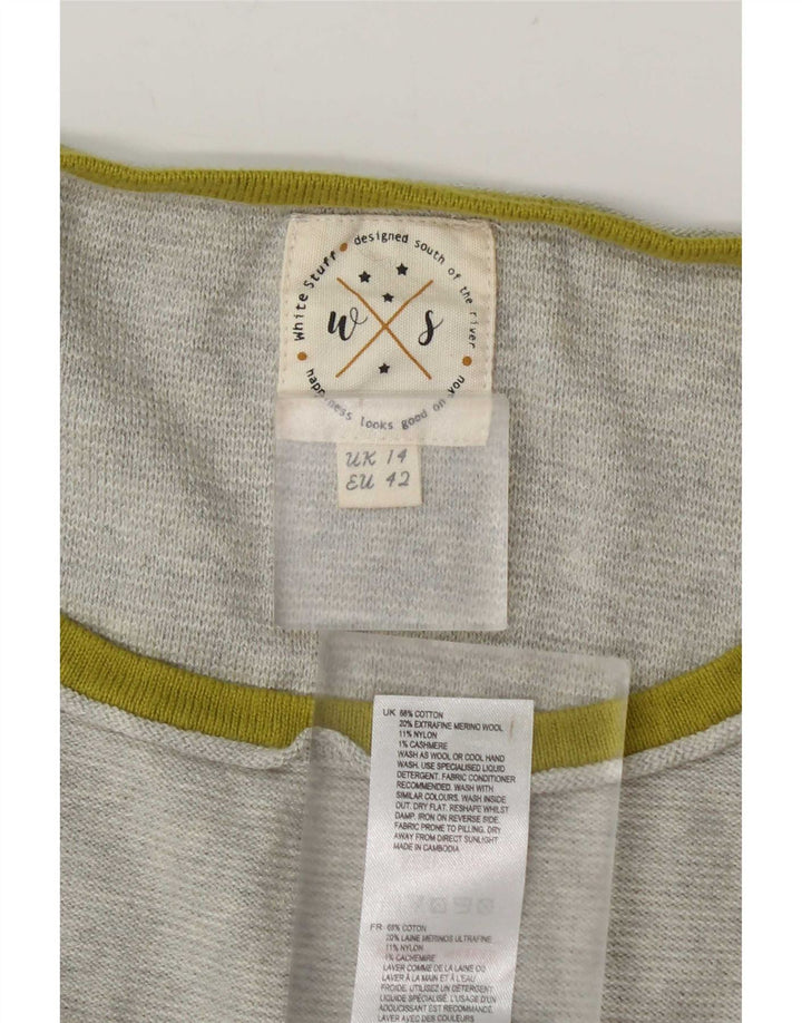 Vestido jumper feminino de manga comprida White Stuff UK 14 cinza médio colorblock