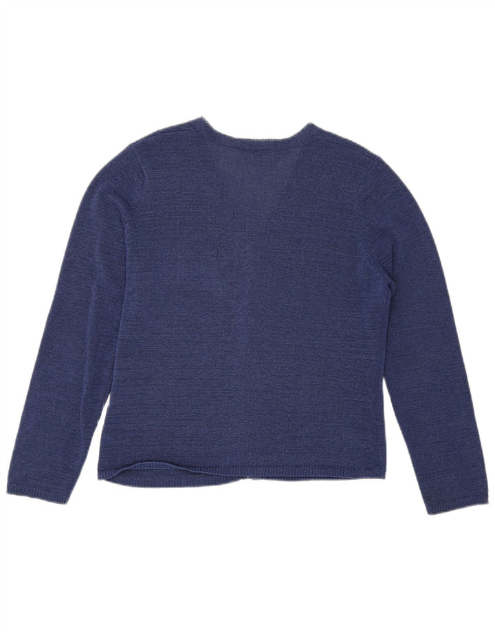 Suéter cardigã feminino Marks & Spencer Reino Unido 14 grande azul marinho