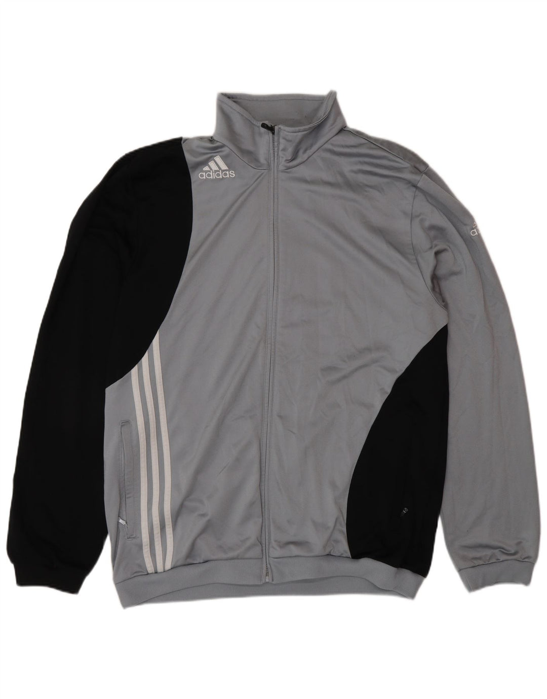 ADIDAS Mens Tracksuit Top Jacket UK 46/48 XL Cinza Poliéster