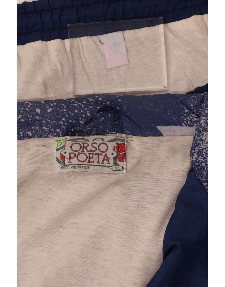 ORSO POETA Fato de treino masculino completo XL azul marinho poliamida geométrica