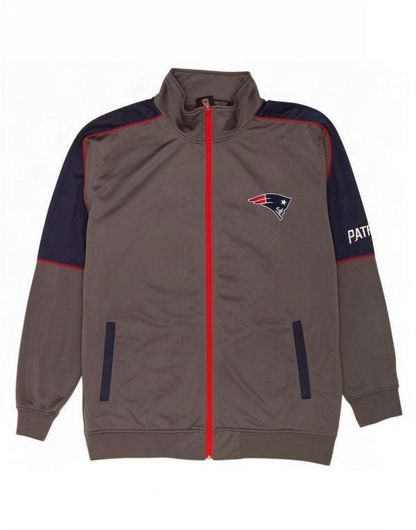 Jaqueta masculina de treino NFL New England Patriots 2XL cinza bloco colorido