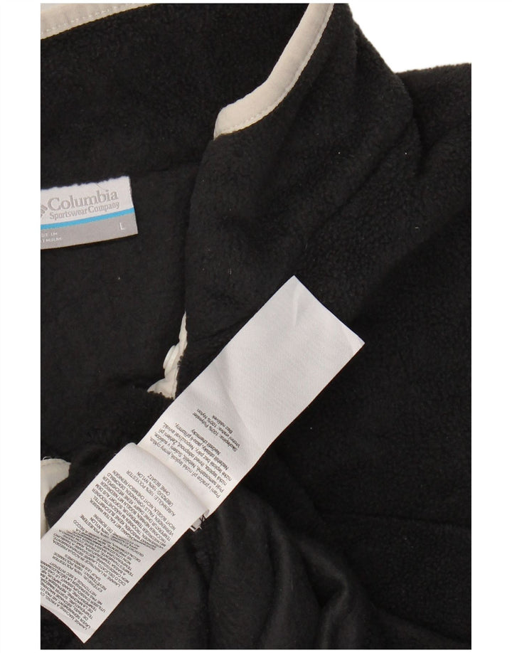 Suéter de lã feminino COLUMBIA com gola redonda Reino Unido 16 grande poliéster cinza