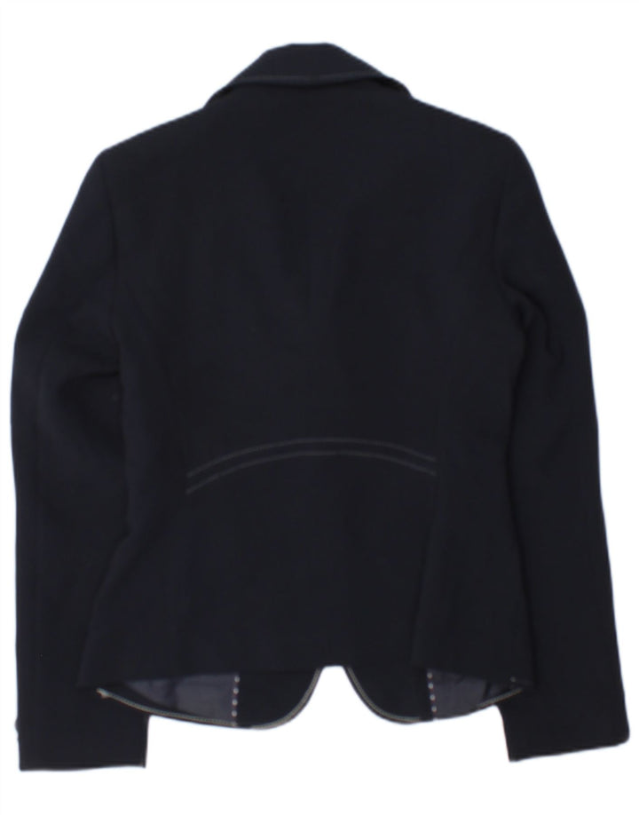 Jaqueta blazer feminina Marks & Spencer com 3 botões Reino Unido 8 pequena azul marinho