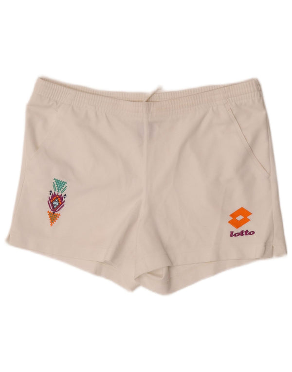 Shorts esportivos masculinos Lotto XL poliéster branco