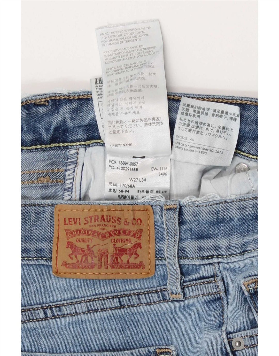 Calça jeans feminina Levi's 712 Slim W27 L34 azul algodão