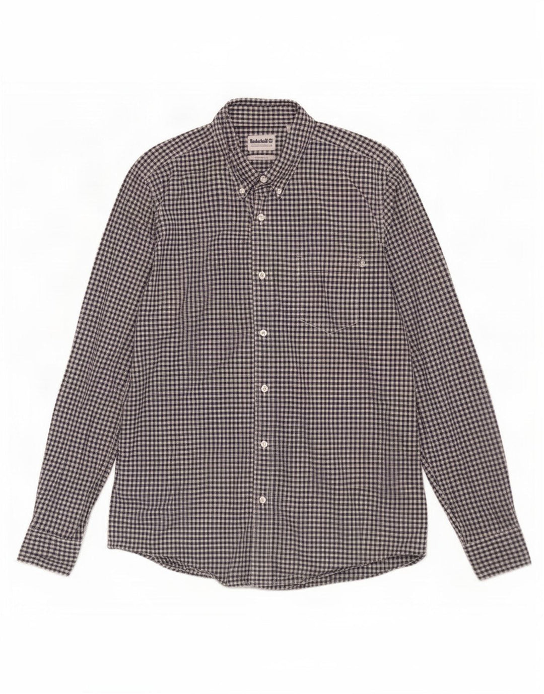 Camisa masculina Timberland Regular Fit média preta algodão guingão