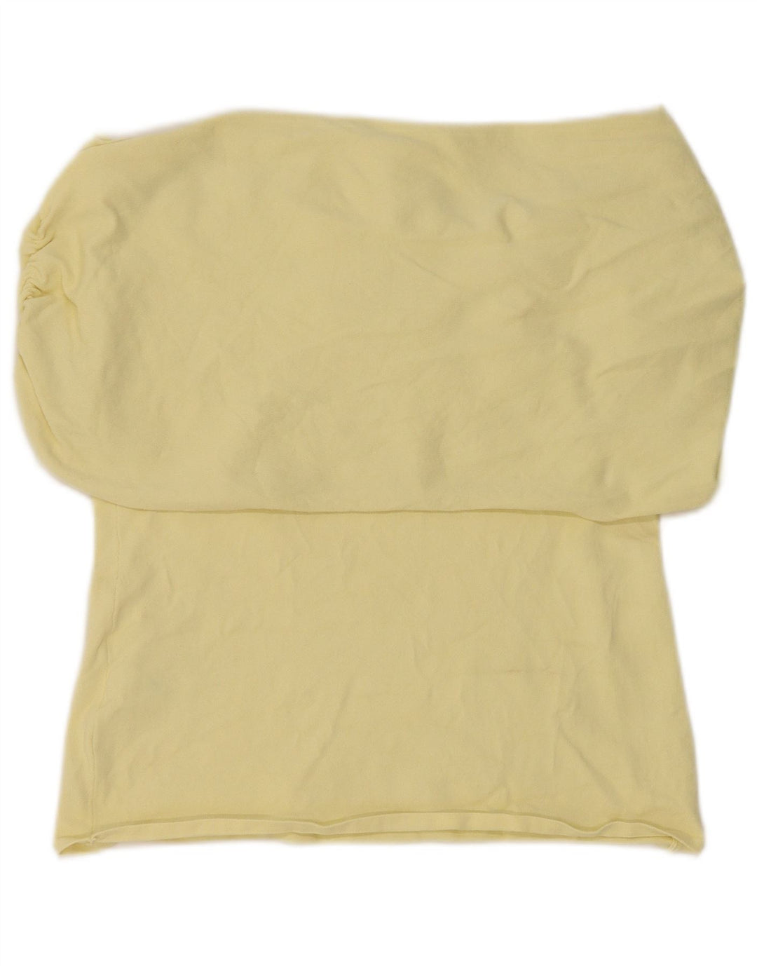 Zara Womens Off Ombro Top UK 16 Grande Viscose Amarela
