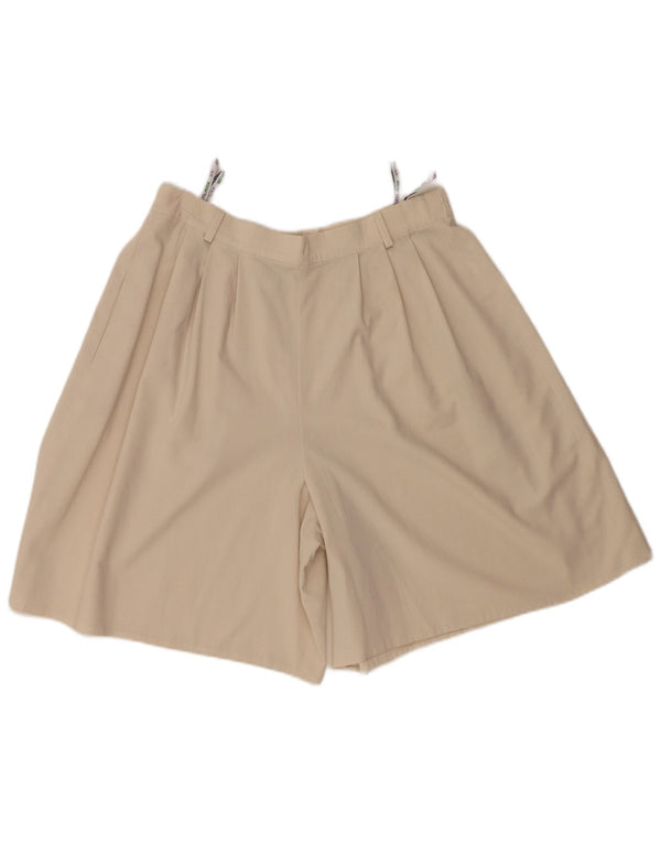 Novo Shorts chino feminino rápido de cintura alta IT 46 grande W30 bege poliéster
