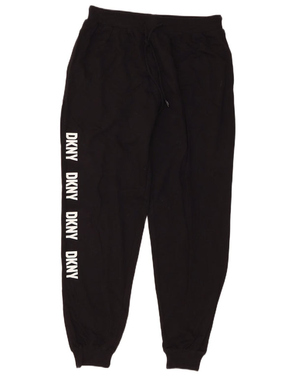 Calça esportiva masculina Dkny com estampa gráfica, joggers de algodão preto médio