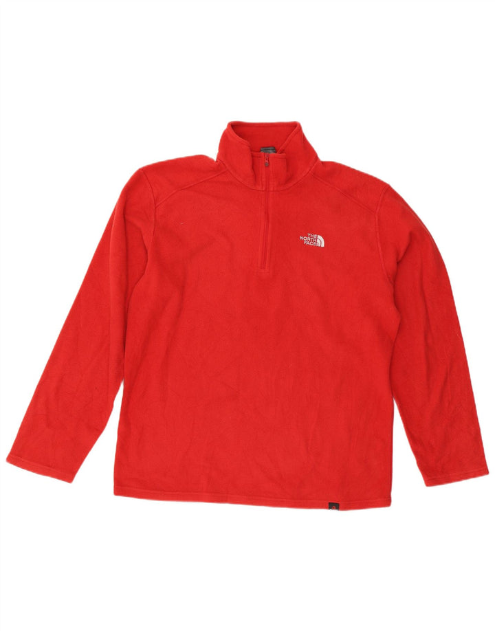 Suéter de lã masculino The North Face com zíper e gola média poliéster vermelho