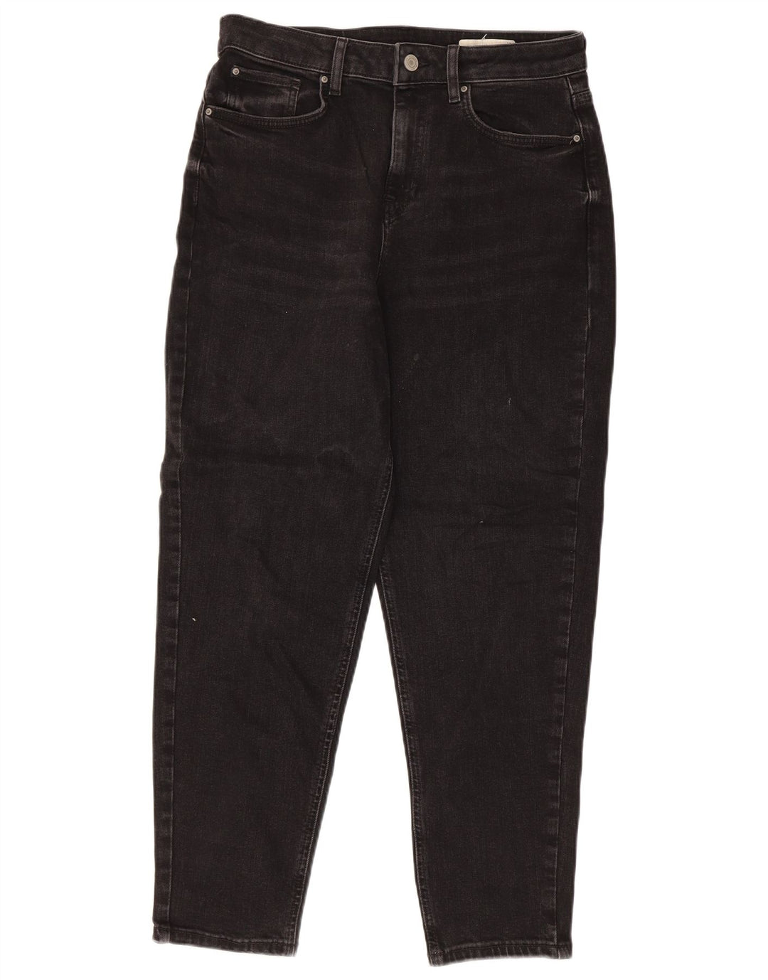 Jeans feminino Marks & Spencer Mom Tapered UK 12 médio W30 L27 preto