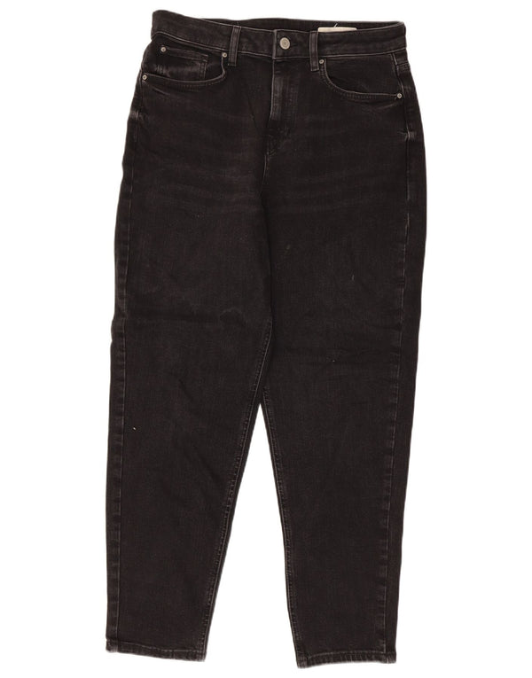 Jeans feminino Marks & Spencer Mom Tapered UK 12 médio W30 L27 preto