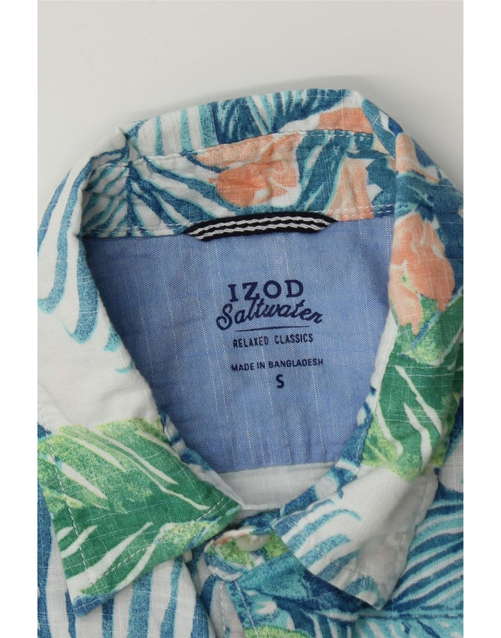 IZOD Camisa masculina de manga curta de água salgada pequena azul floral