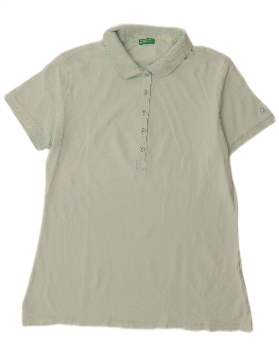 Camisa polo feminina Benetton UK 14 verde médio