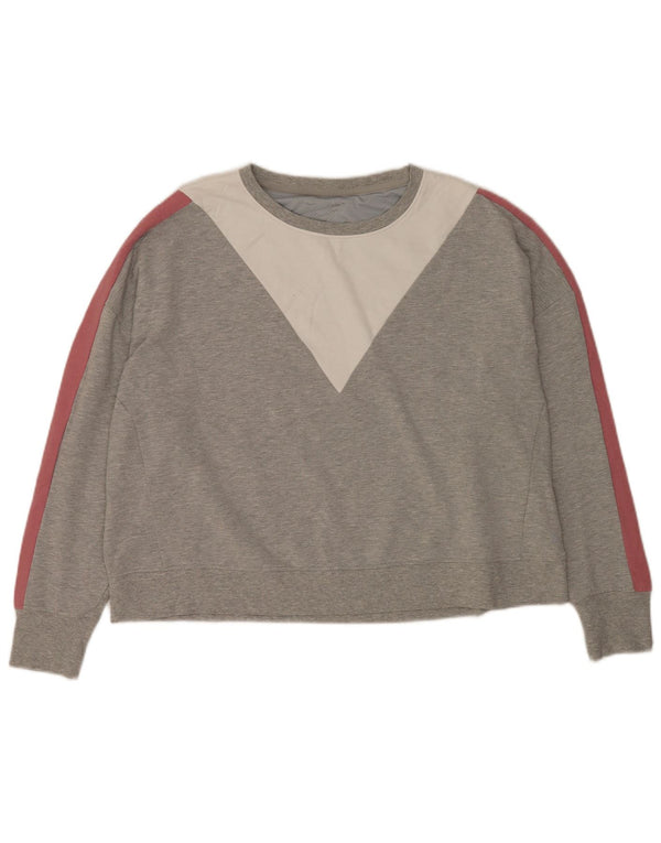 Suéter Marks & Spencer feminino cropped UK 20 2XL cinza colorblock