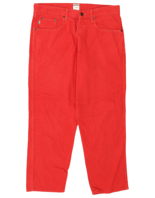 Moschino Mens Tapered Jeans W36 L28 Algodão Vermelho