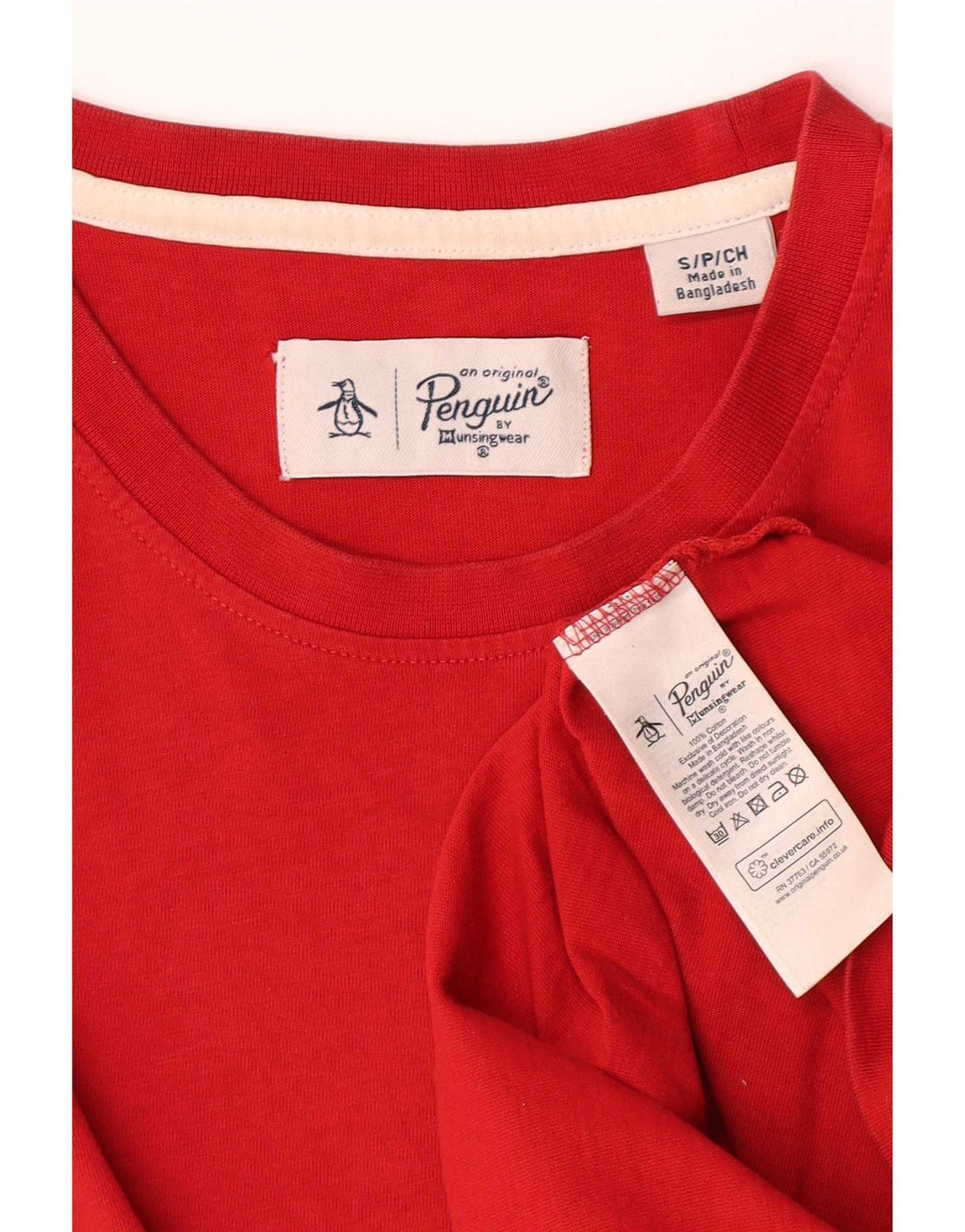 Camiseta masculina Penguin Top pequeno algodão vermelho