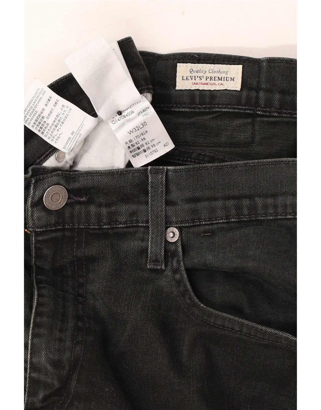 Levi's Masculino 511 Slim Jeans W32 L30 Algodão Preto
