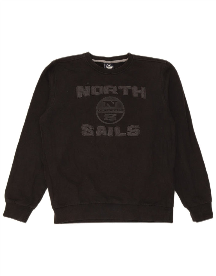 Suéter gráfico North Sails Boys 13-14 anos algodão preto