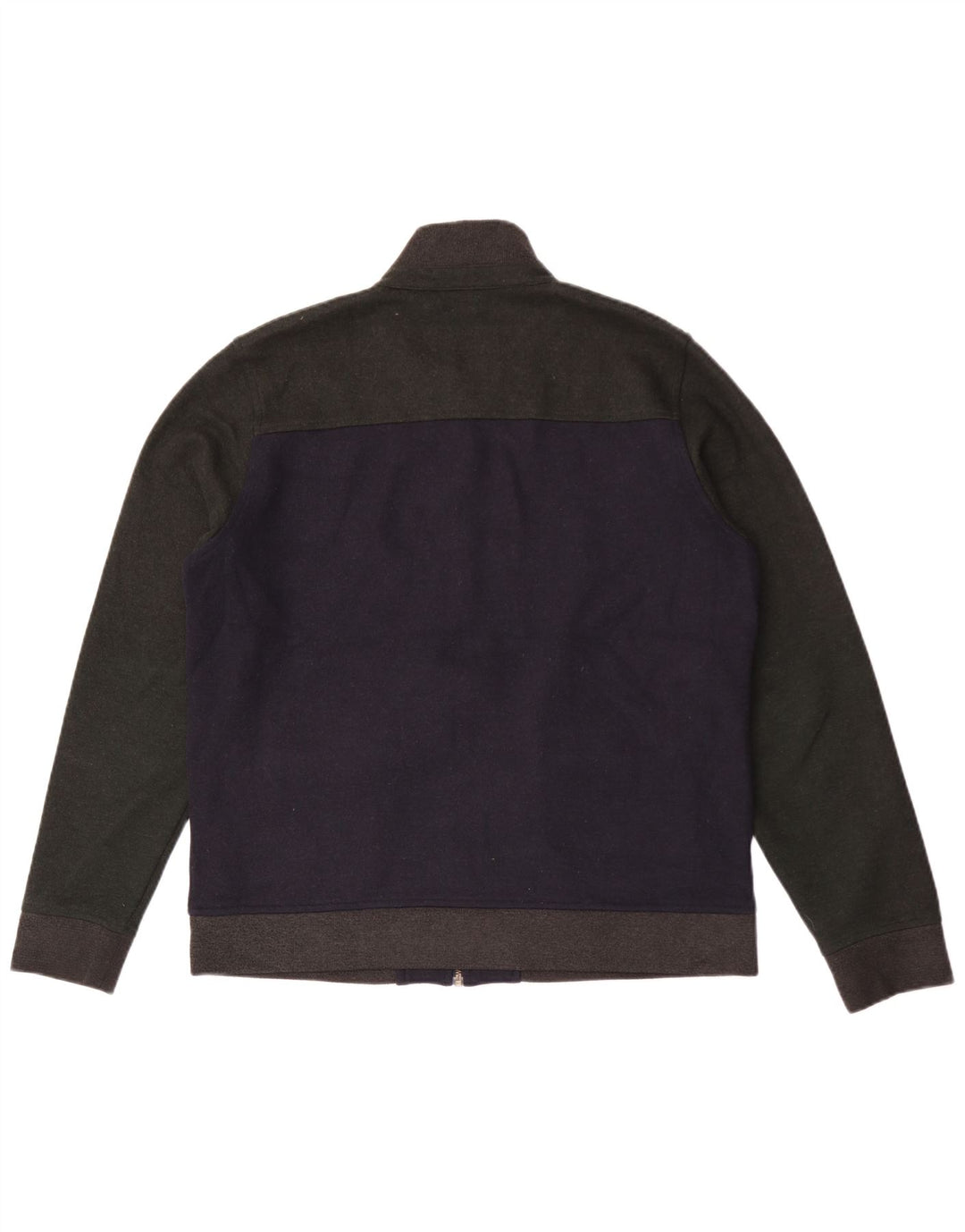 Jaqueta bomber masculina Ted Baker tamanho 4 grande lã colorblock azul marinho