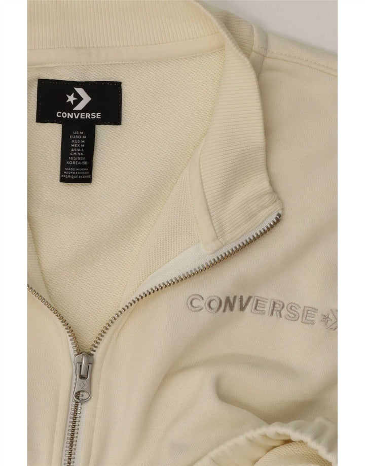 Converse Mulher Tracksuit Top Jacket UK 14 Médio Branco