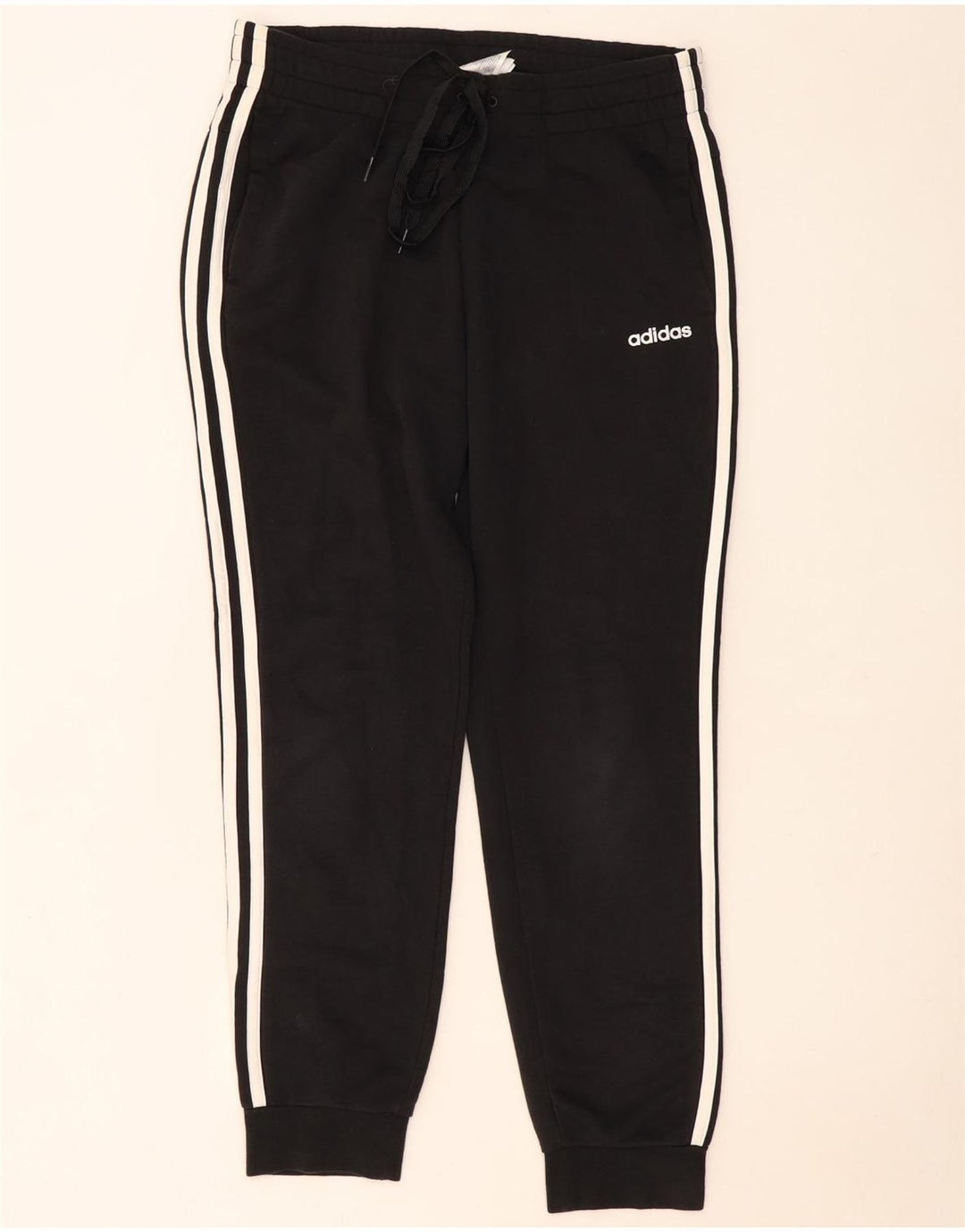 Adidas Womens Tracksuit Calças Joggers UK 12/14 Médio Algodão Preto